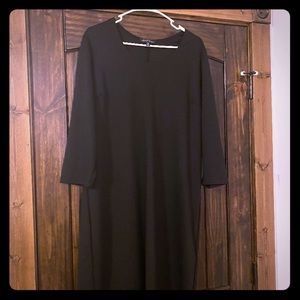Long Sleeve Little Black Midi Dress